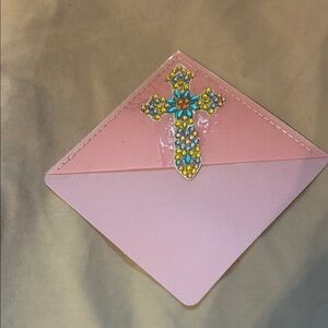 Beaded cross bookmark